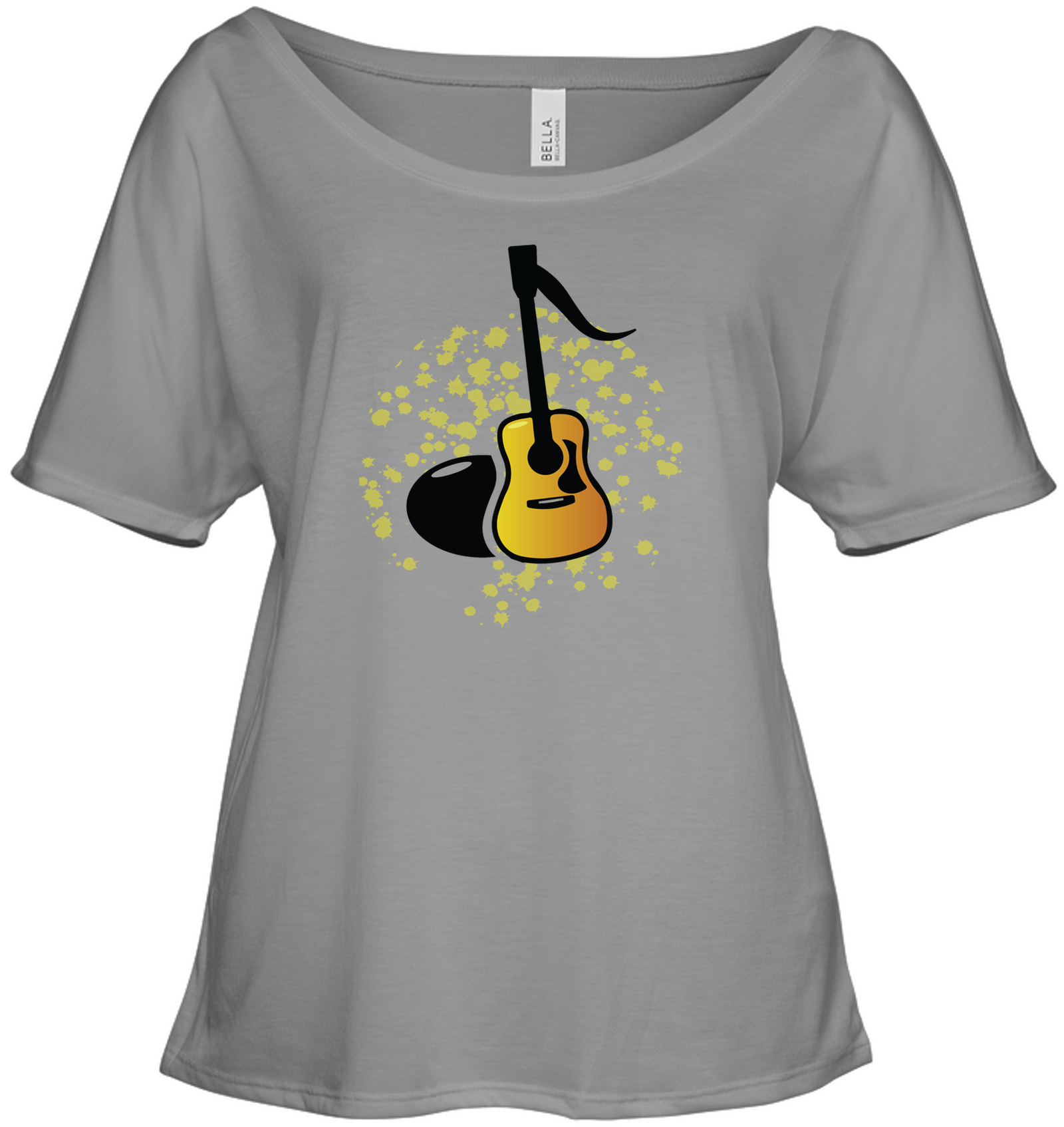 Acoustic Guitar Note - Bella + Canvas Women's Slouchy Tee