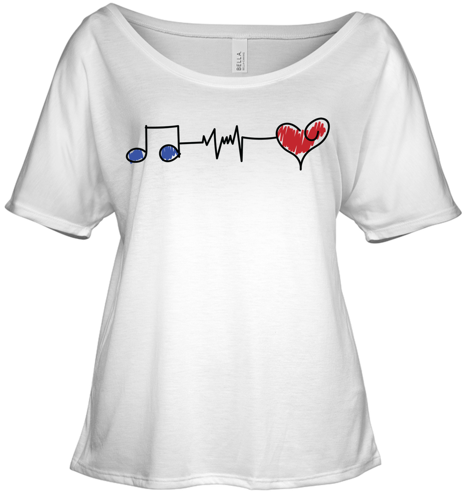 Musical Connections Blue - Bella + Canvas Women's Slouchy Tee