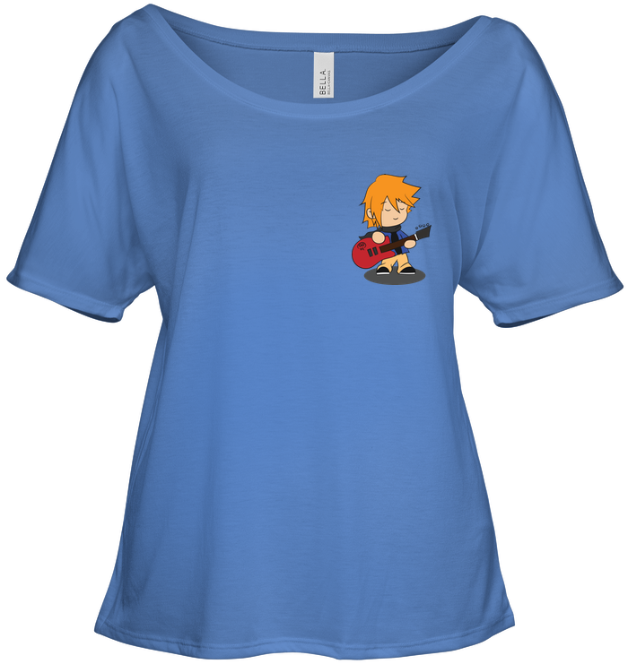 Boy with Guitar (Pocket Size) - Bella + Canvas Women's Slouchy Tee