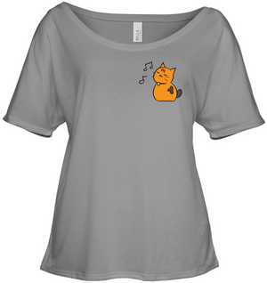 Singing Kitty (Pocket Size) - Bella + Canvas Women's Slouchy Tee