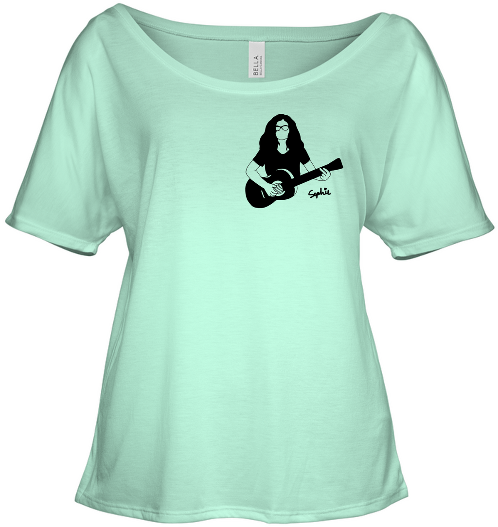 Playin My Guitar, Sophie (Pocket Size) - Bella + Canvas Women's Slouchy Tee