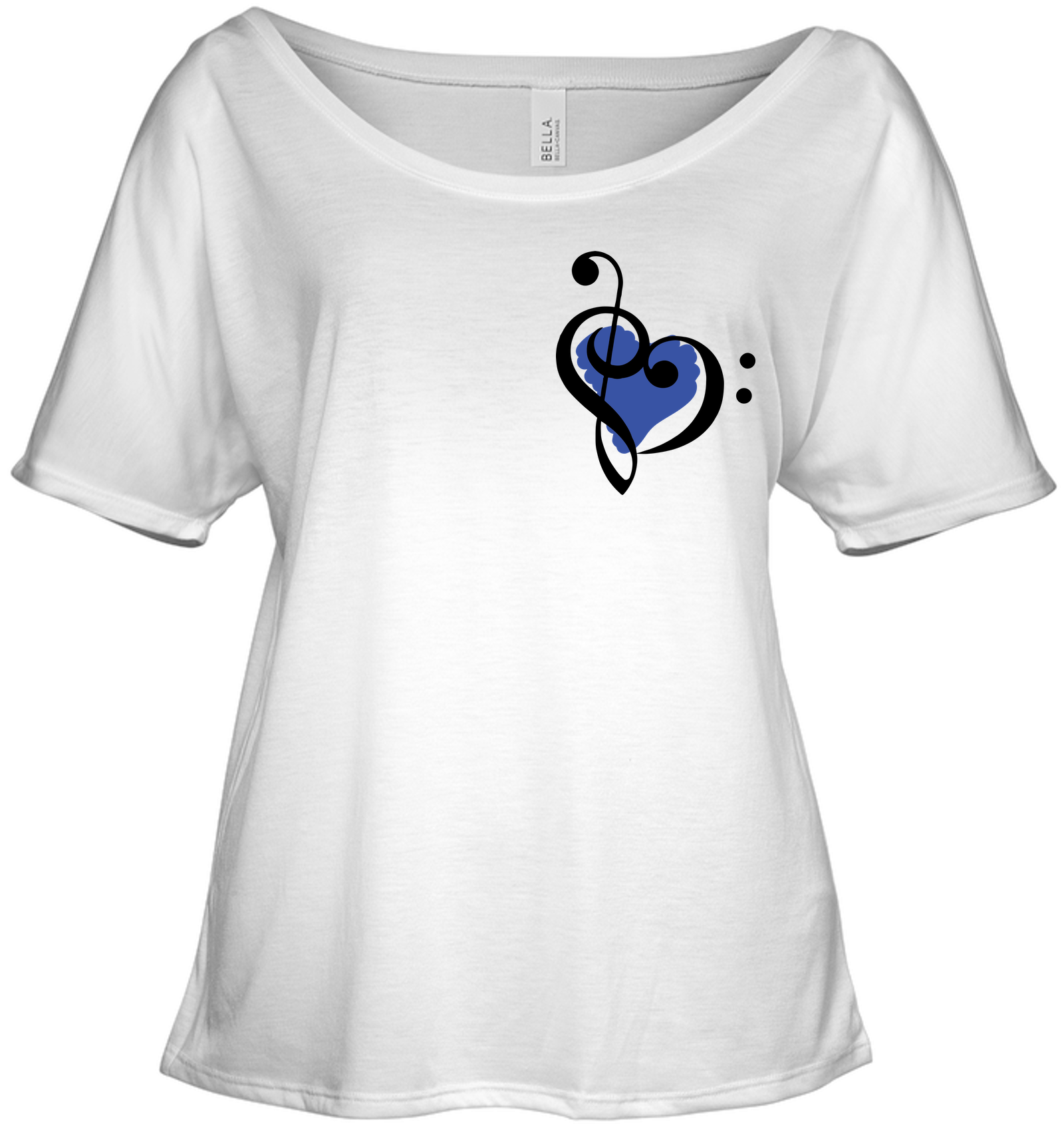 Treble Bass Blue Heart (Pocket Size) - Bella + Canvas Women's Slouchy Tee