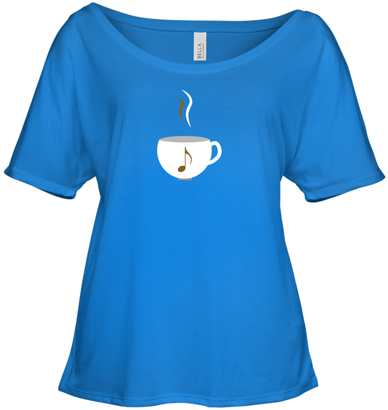 I Love Coffee with a splash of music - Bella + Canvas Women's Slouchy Tee