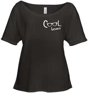 Cool Beans - White (Pocket Size) - Bella + Canvas Women's Slouchy Tee