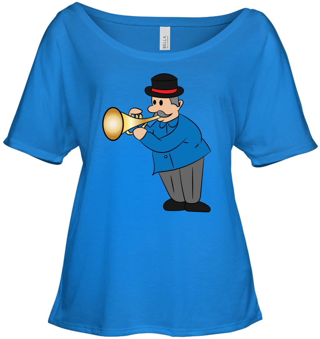 Man with Trumpet - Bella + Canvas Women's Slouchy Tee