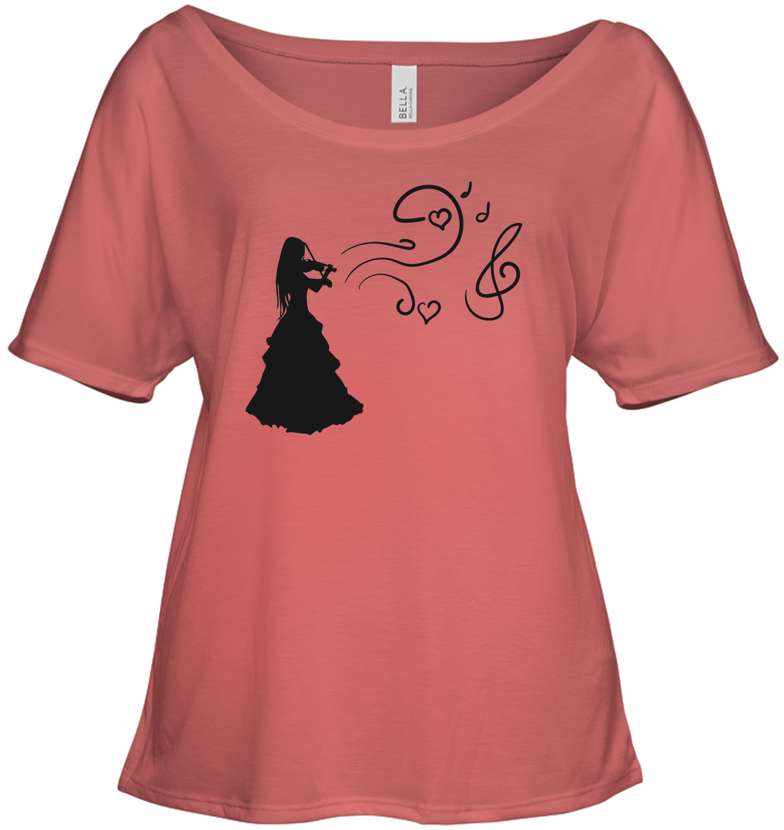 Girl Playing Violin - Bella + Canvas Women's Slouchy Tee