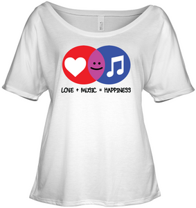 Love and Music is Happiness - Bella + Canvas Women's Slouchy Tee