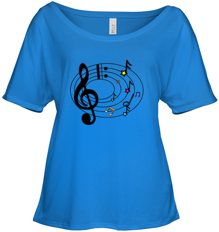 Musical Notes Spiral - Bella + Canvas Women's Slouchy Tee