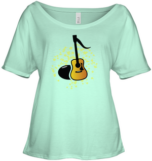 Acoustic Guitar Note - Bella + Canvas Women's Slouchy Tee