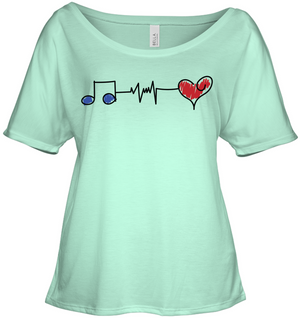Musical Connections Blue - Bella + Canvas Women's Slouchy Tee