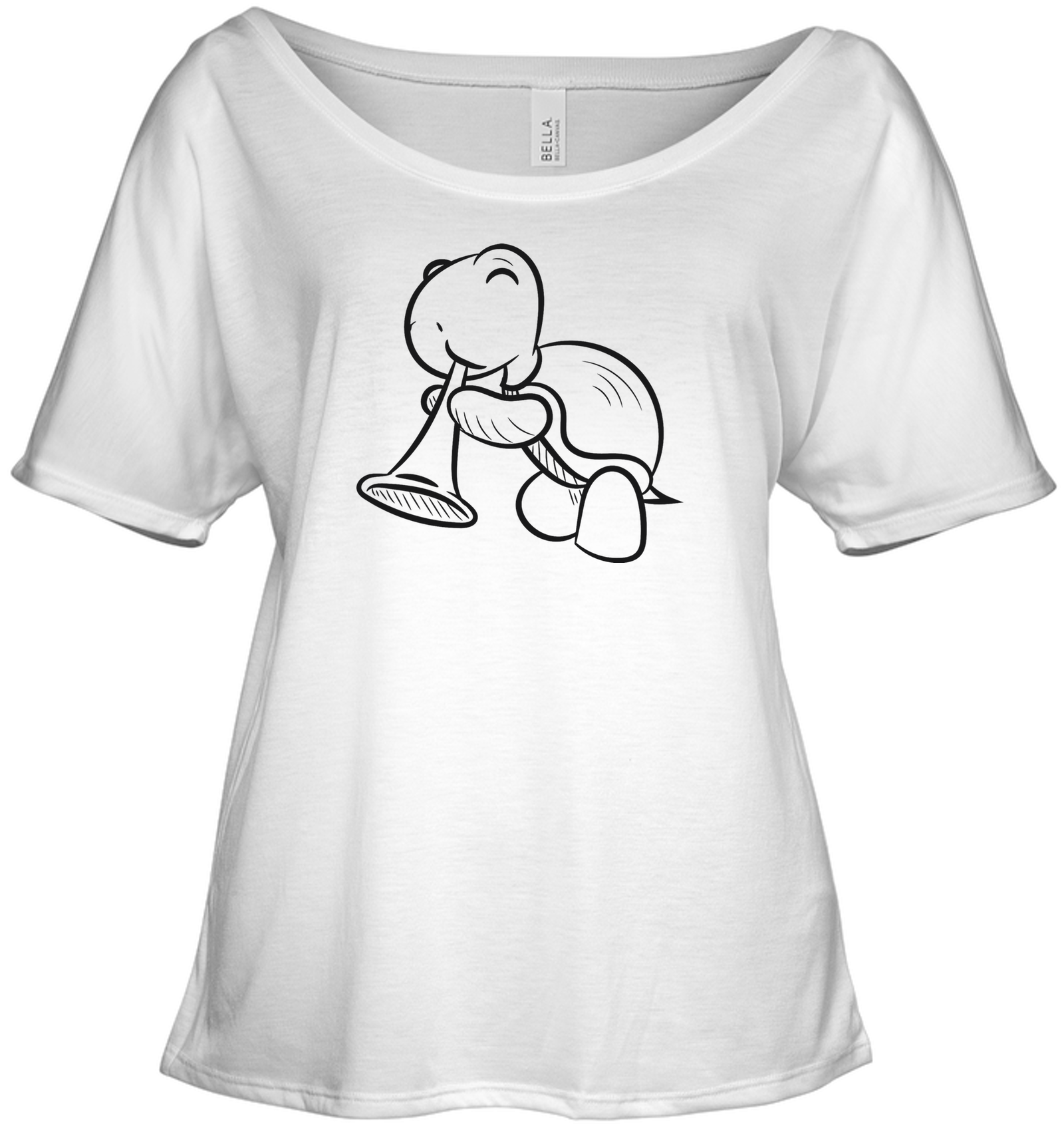 Turtle with Trumpet - Bella + Canvas Women's Slouchy Tee