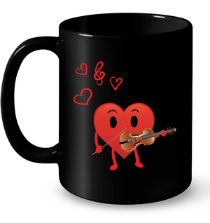 Heart Playing Violin  - Ceramic Mug