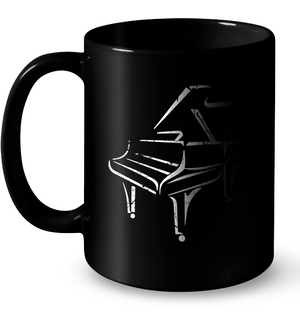 White Piano in the Shadows  - Ceramic Mug
