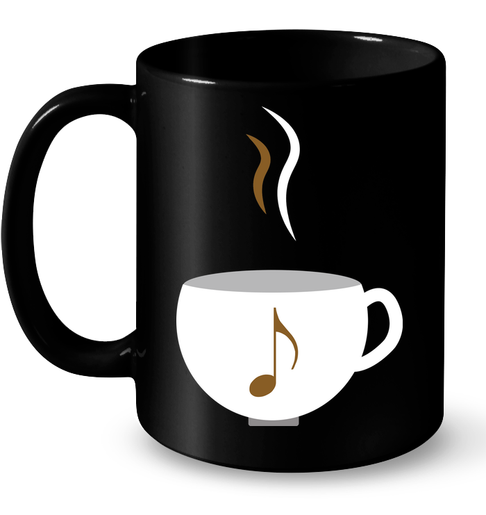 I Love Coffee with a splash of music - Ceramic Mug