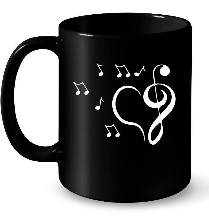 Musical heart with floating notes - Ceramic Mug