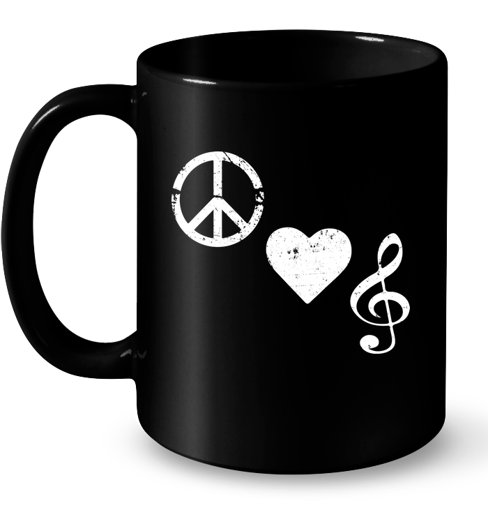 Peace Heart Musical Clef - Ceramic Mug