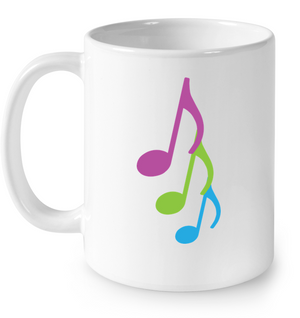Three colorful musical notes - Ceramic Mug