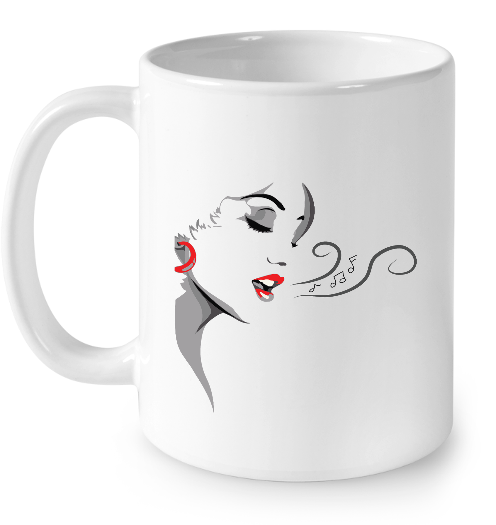 Woman Singing a Tune - Ceramic Mug