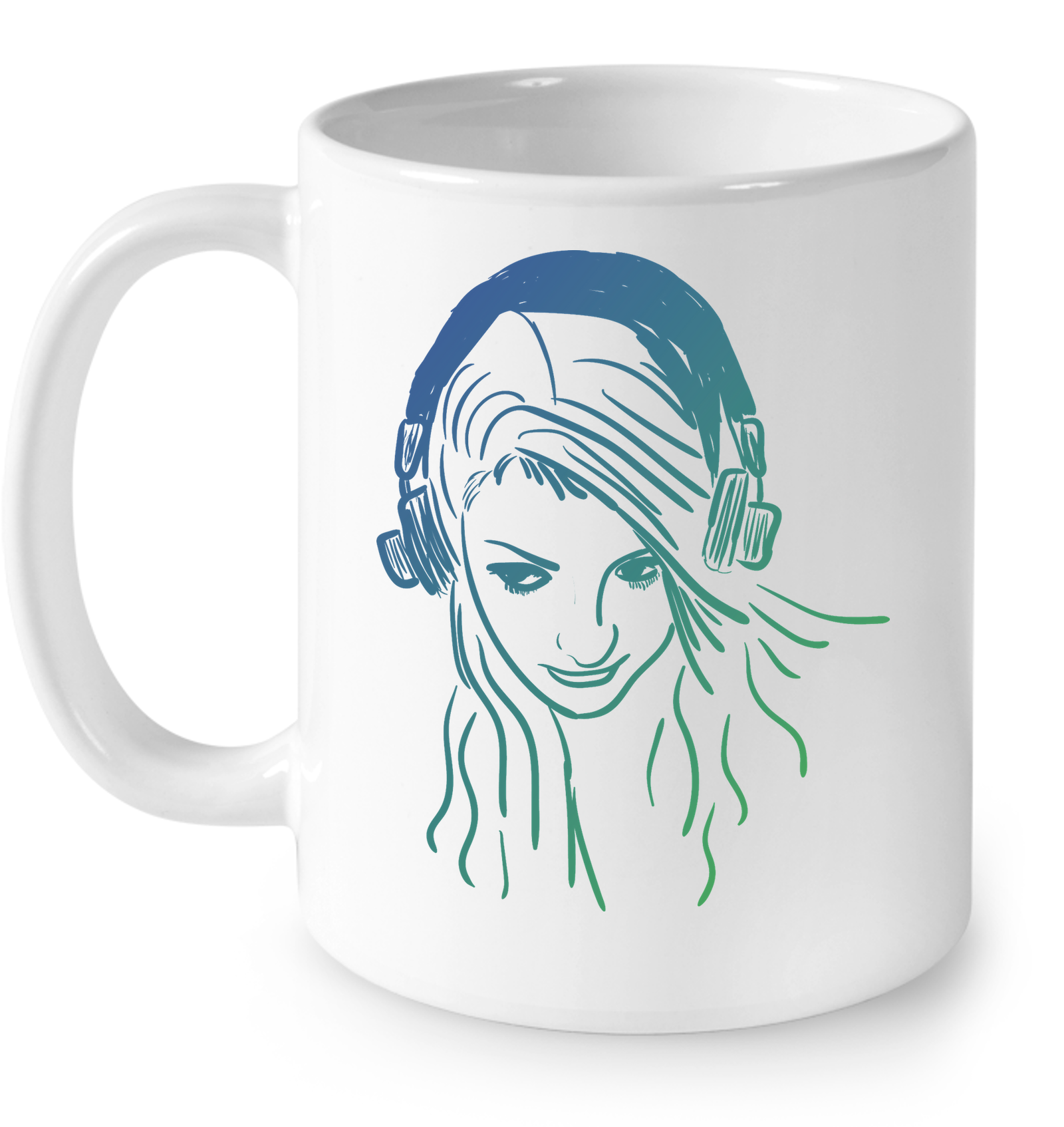 Listening to Music Sketch - Ceramic Mug