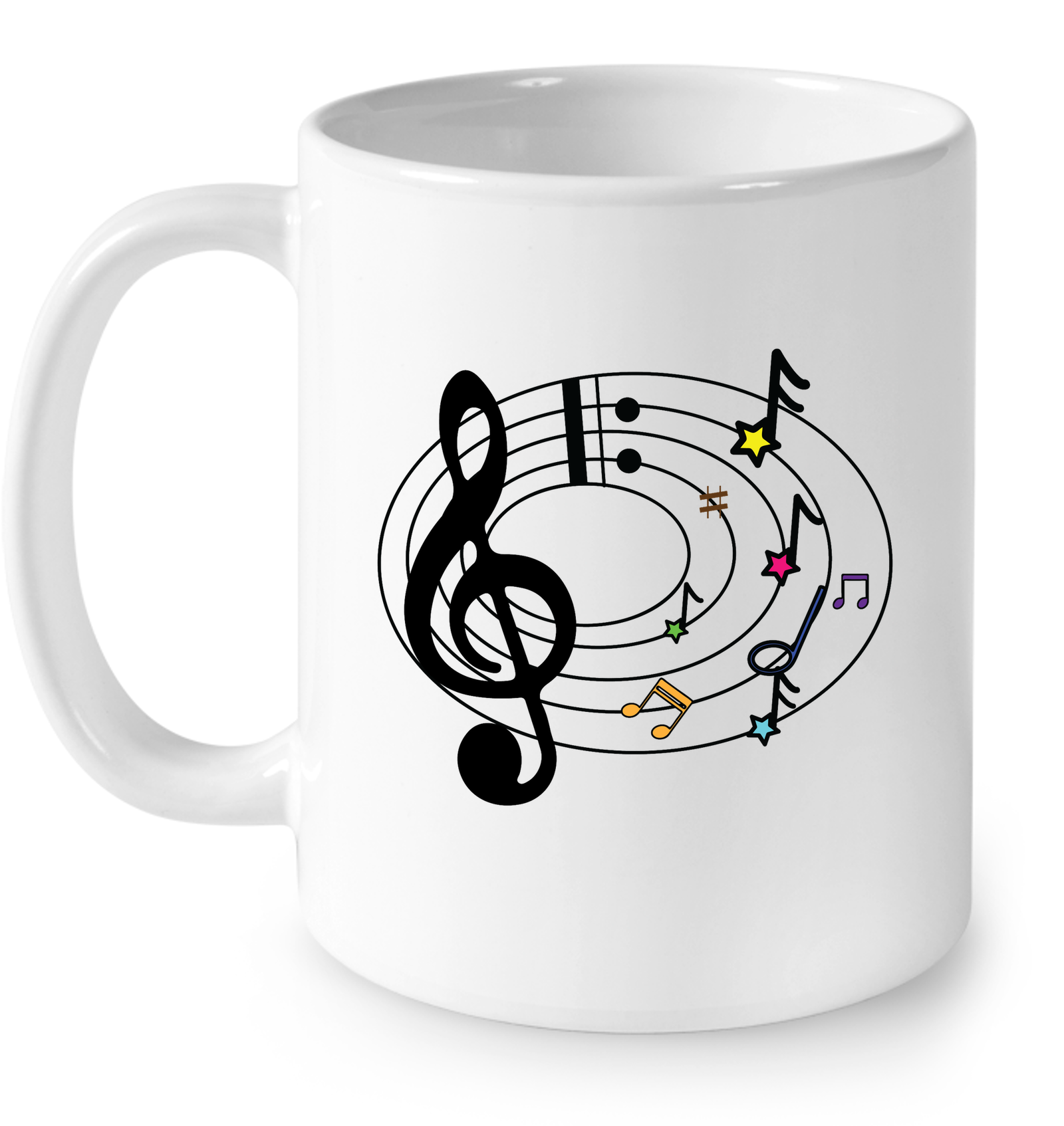 Musical Notes Spiral - Ceramic Mug
