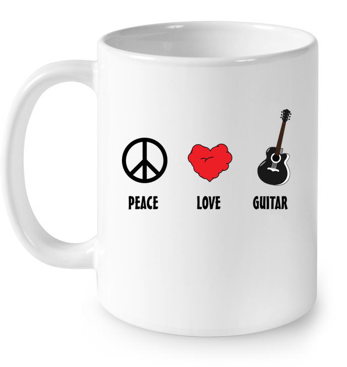 Peace Love Guitar - Ceramic Mug