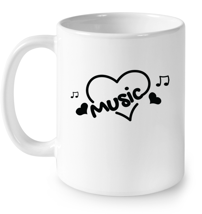 Music Hearts and Notes - Ceramic Mug