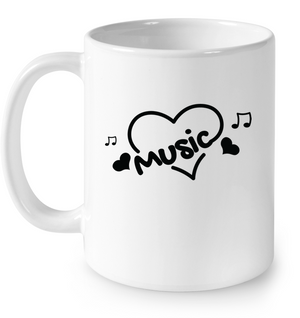 Music Hearts and Notes - Ceramic Mug