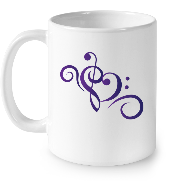 Treble Bass Heart Swirl - Ceramic Mug