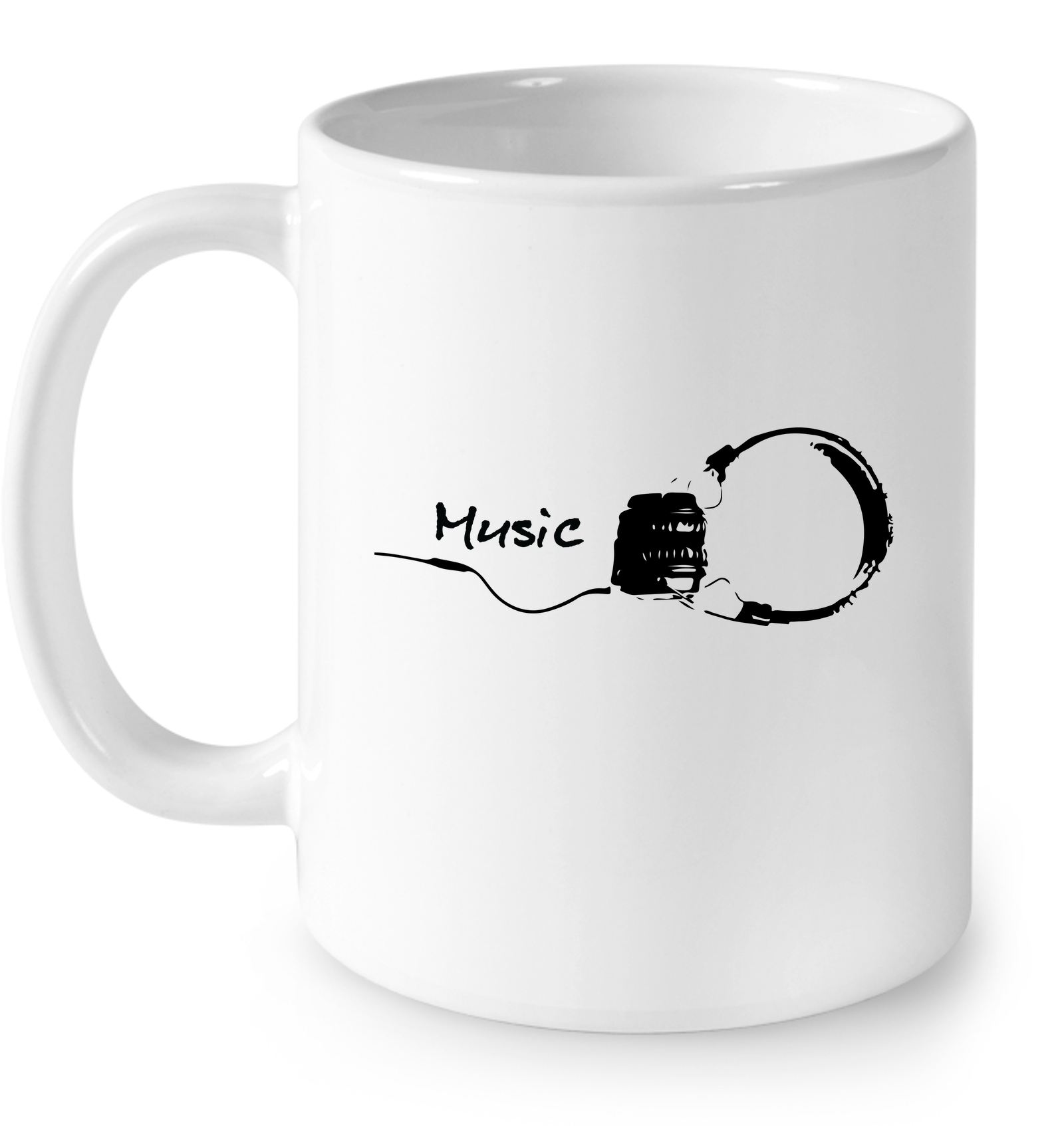 Black Headphones - Ceramic Mug