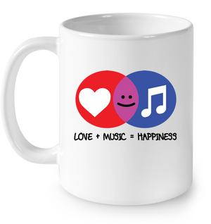 Love and Music is Happiness - Ceramic Mug