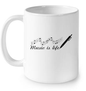 Music is Life Note - Ceramic Mug