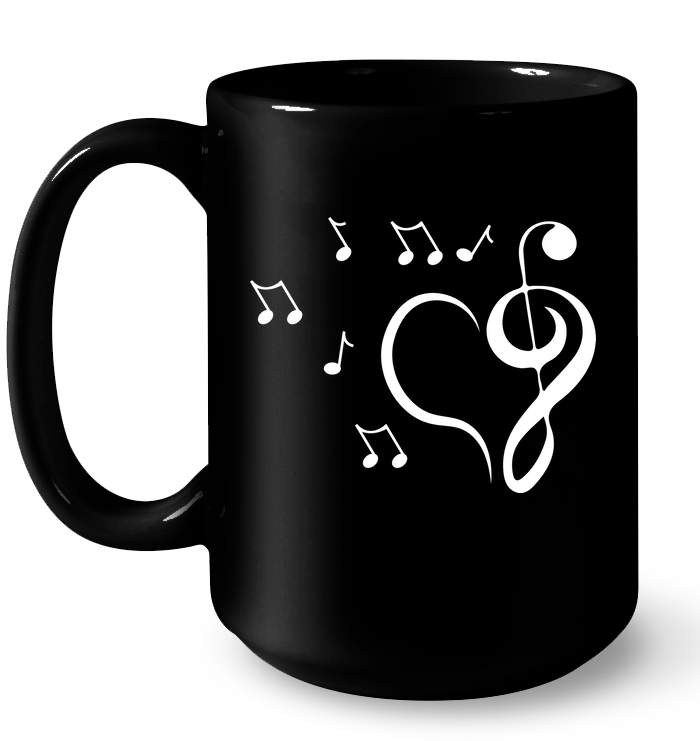 Musical heart with floating notes - Ceramic Mug