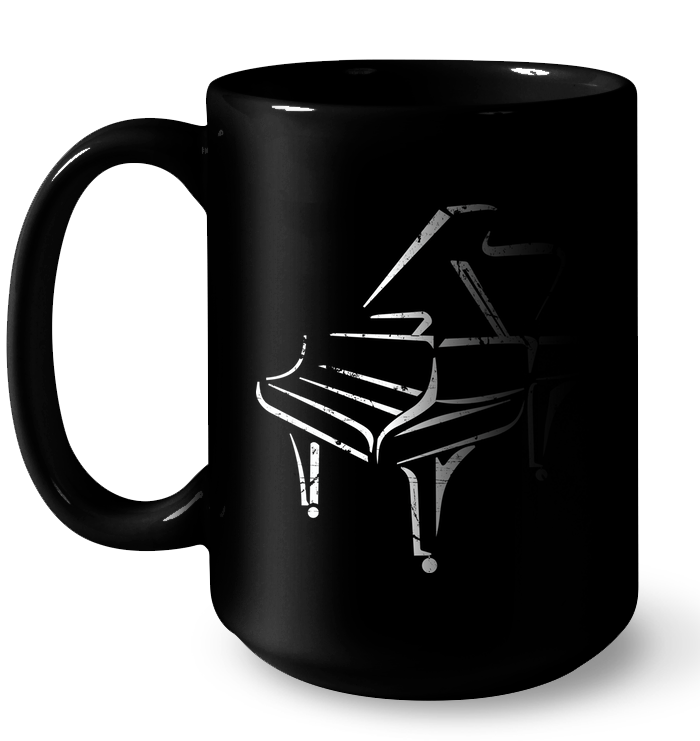 White Piano in the Shadows  - Ceramic Mug