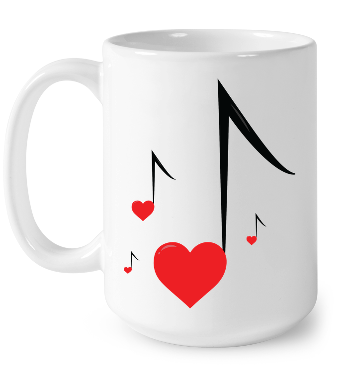 Four Floating Heart Notes - Ceramic Mug