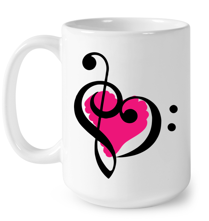 Treble Bass Pink Heart - Ceramic Mug