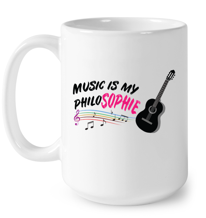 Music is my Philo-Sophie Colorful + Guitar - Ceramic Mug