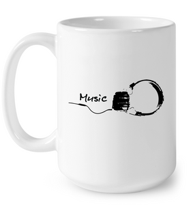 Black Headphones - Ceramic Mug