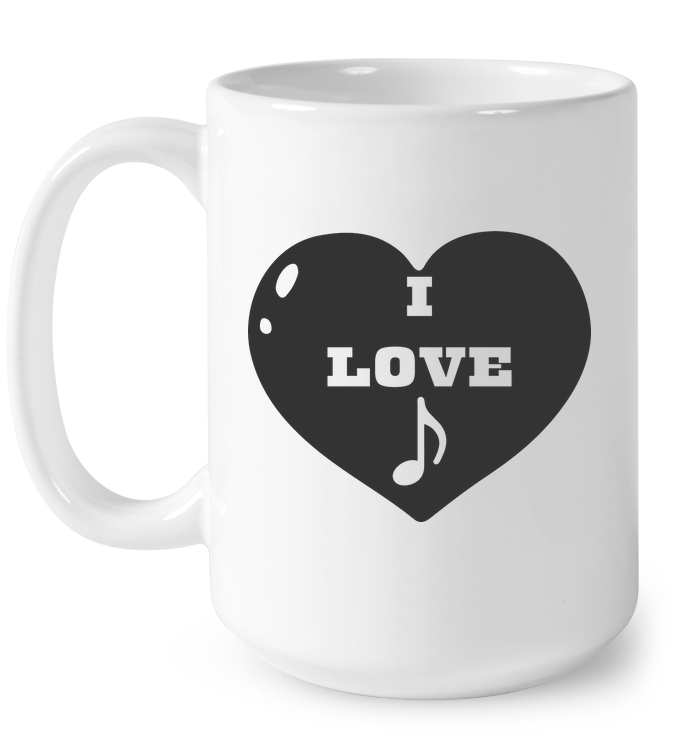 I Love Note Heart - Ceramic Mug