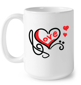 Love Music Heart Red - Ceramic Mug