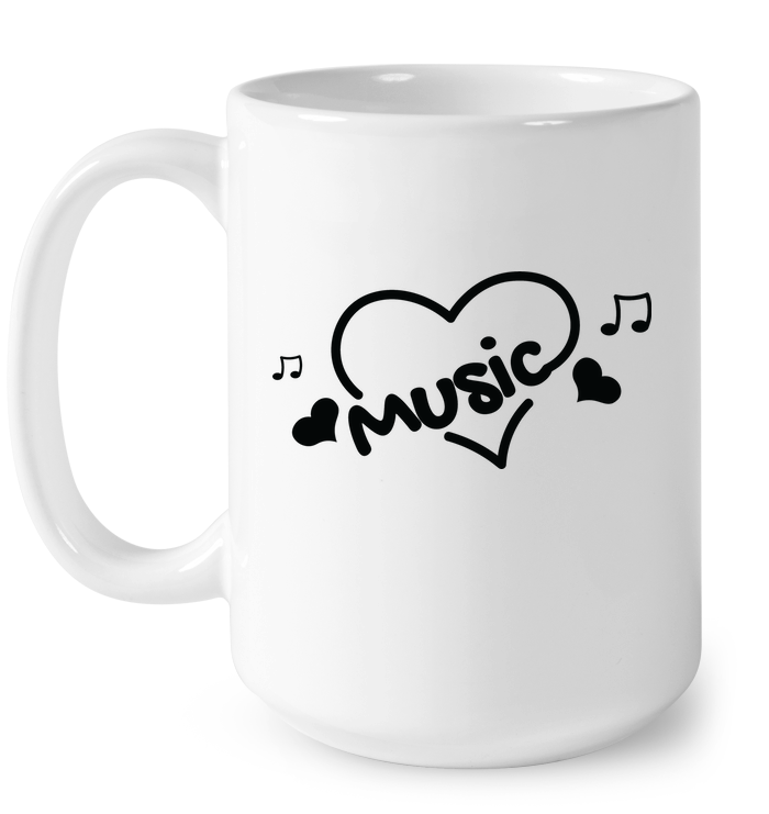 Music Hearts and Notes - Ceramic Mug