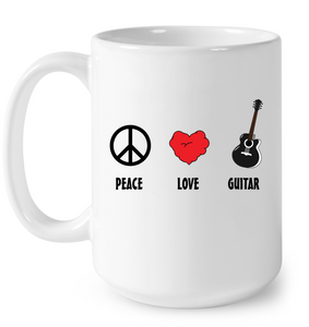 Peace Love Guitar - Ceramic Mug