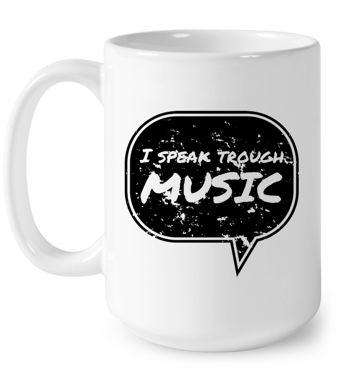 I speak through Music (Black) - Ceramic Mug