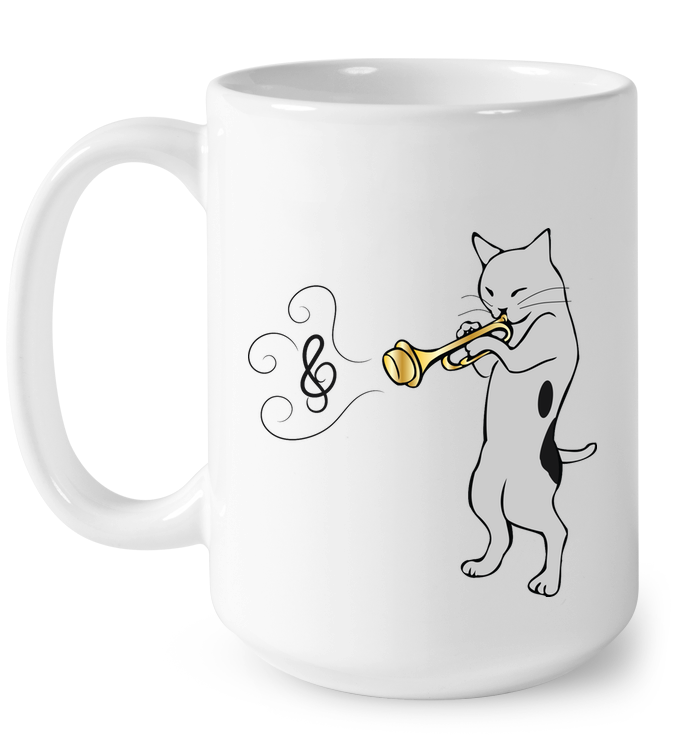 Cat with Trumpet  - Ceramic Mug