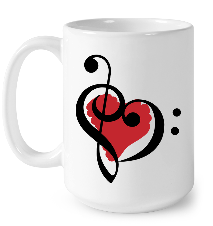 Treble Bass Red Heart  - Ceramic Mug