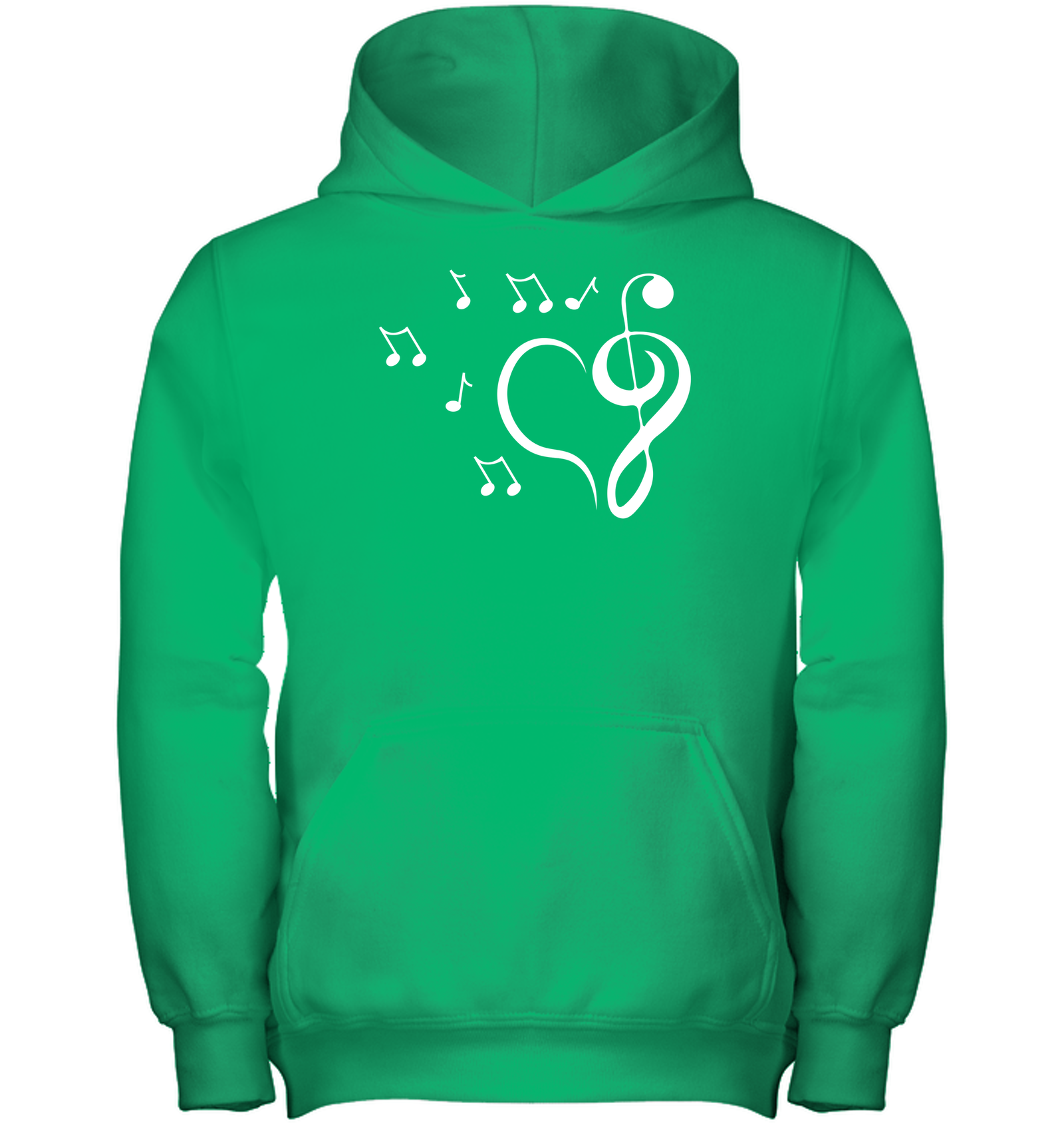 Musical heart with floating notes - Gildan Youth Heavyweight Pullover Hoodie