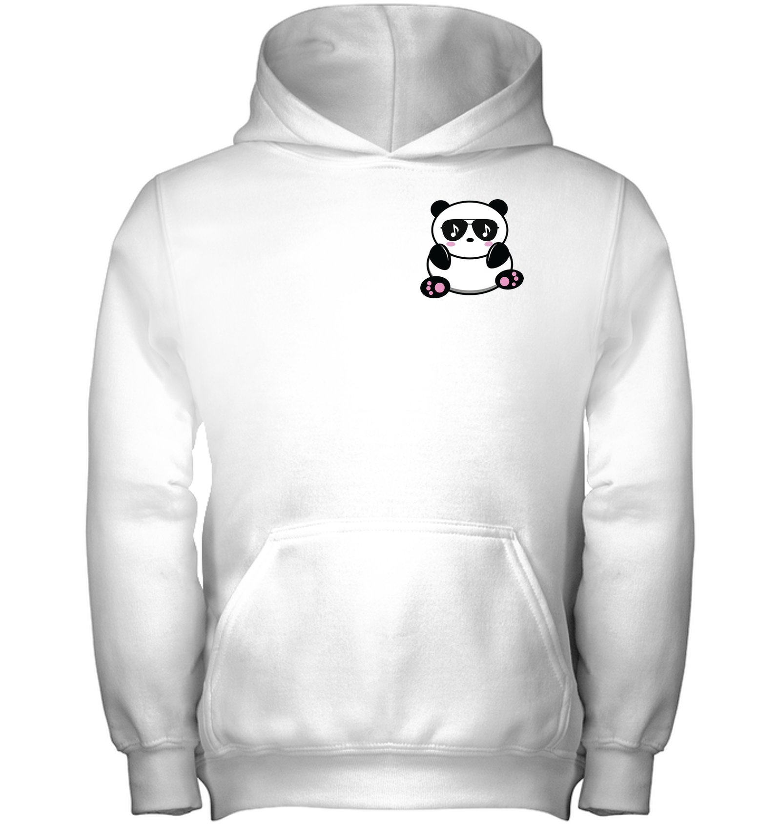 Cool Music Loving Panda feeling the beat (Pocket Size) - Gildan Youth Heavyweight Pullover Hoodie