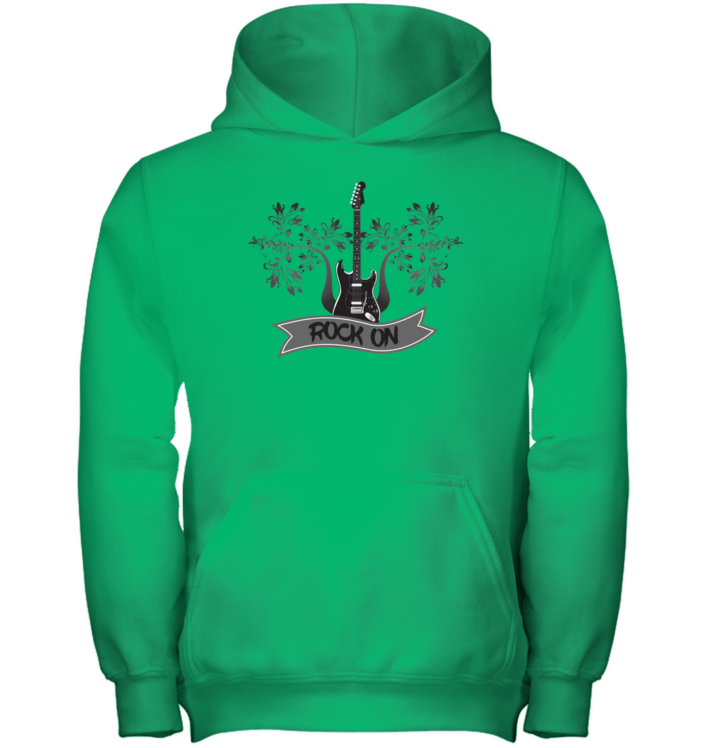 Rock On Electric Guitar - Gildan Youth Heavyweight Pullover Hoodie