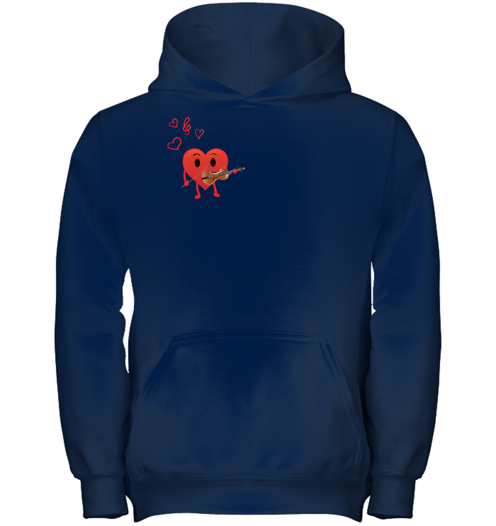 Heart Playing Violin (Pocket Size) - Gildan Youth Heavyweight Pullover Hoodie