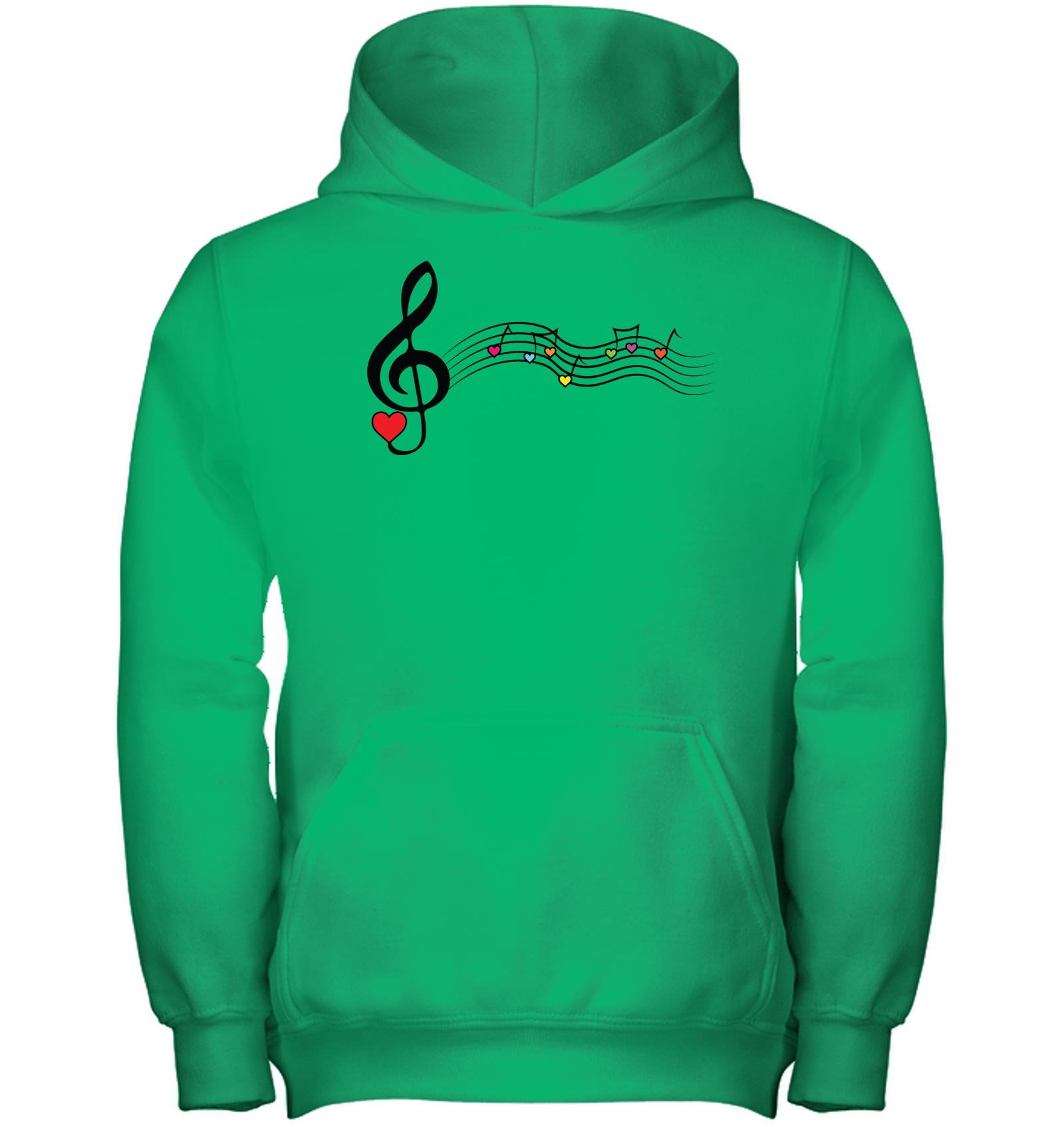 Musical Waves, Heart Notes and Colors  - Gildan Youth Heavyweight Pullover Hoodie