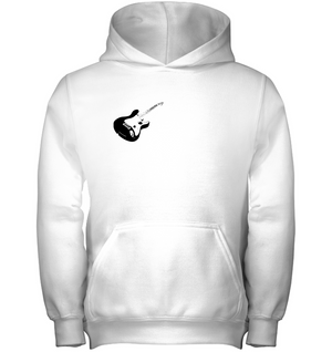 Cool black electric guitar (Pocket Size) - Gildan Youth Heavyweight Pullover Hoodie